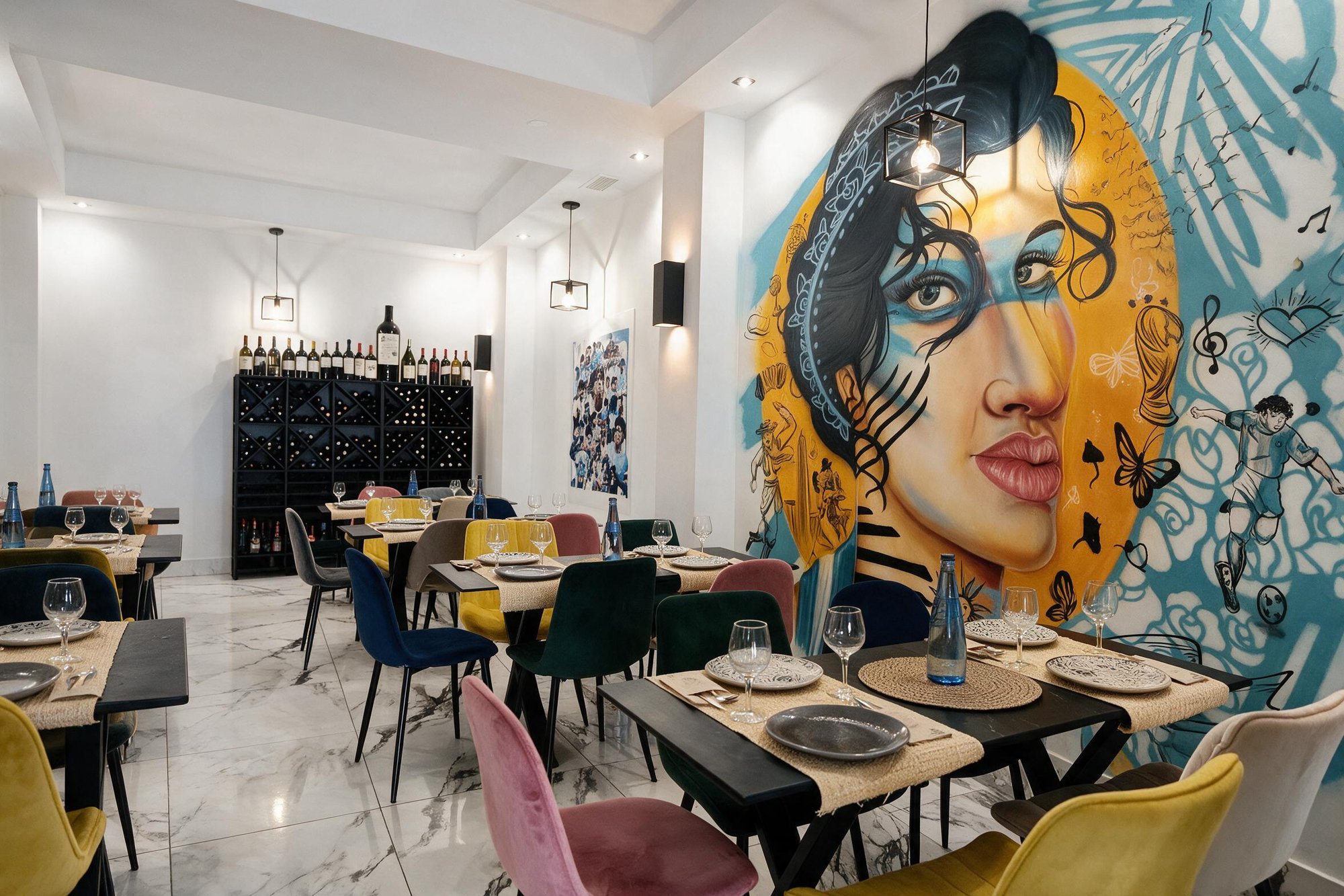 Interior cálido y acogedor de D'Diez Restaurante